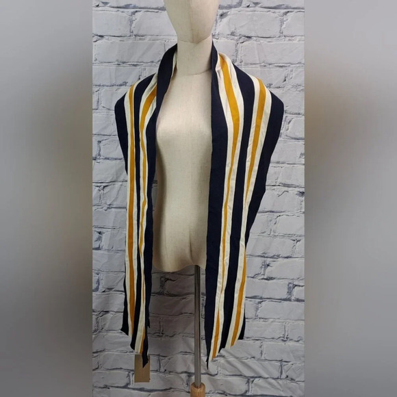 NWT Burberry Scarf Balaton Fabric Striped Multicolor Unisex 81" x 9.5" - Picture 11 of 14